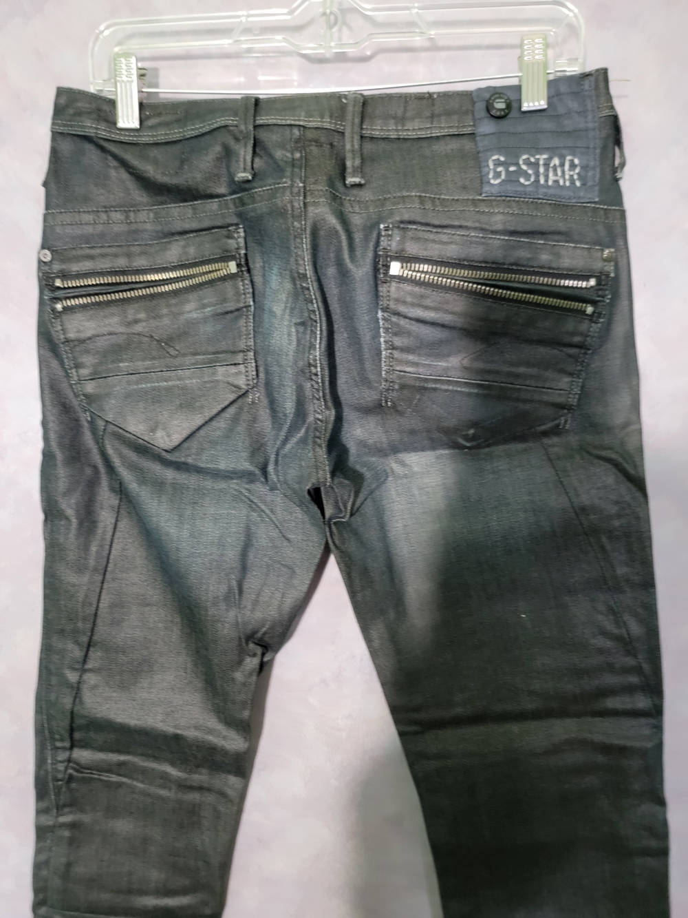 Vintage G-Star Skinny Black Jeans with Dual Zipper Back Pockets